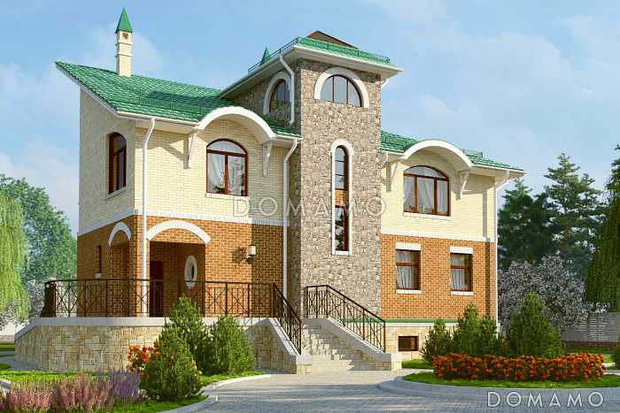 Проект четырехэтажного дома с необычной формой в плане, двусветной гостиной и бассейном Проект четырехэтажного дома с необычной формой в плане, двусветной гостиной и бассейном