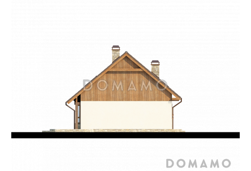 Проект одноэтажного мансардного дома из кирпича с кабинетом, тремя спальнями и эркером в гостиной / Фасад 3