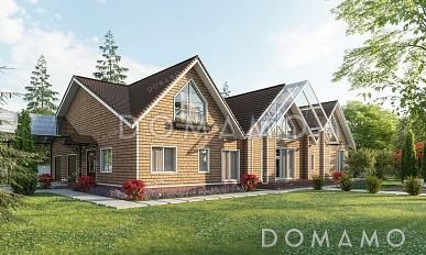 Проект большого одноэтажного дома с мансардой и гаражом на два автомобиля Проект большого одноэтажного дома с мансардой и гаражом на два автомобиля