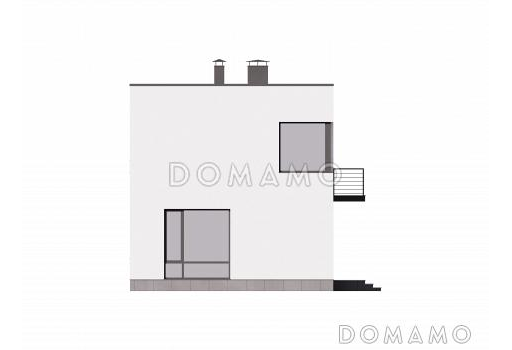 Проект дома в стиле минимализм с 4 спальнями / Фасад 2