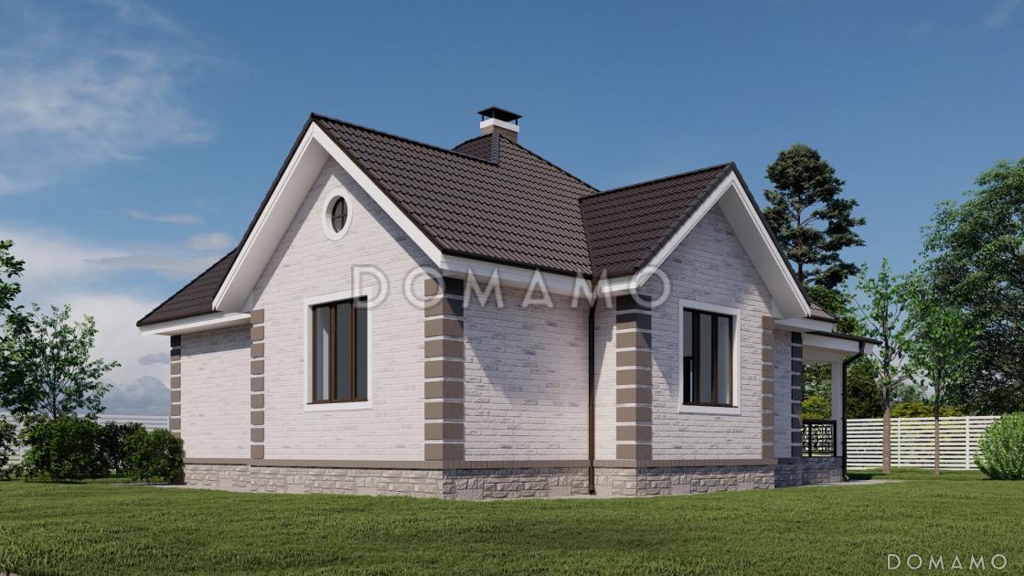 Проект одноэтажного кирпичного дома с двумя спальнями и просторной террасой / 9