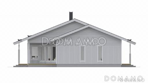 Проект каркасного дома с двускатной крышей / Фасад 3