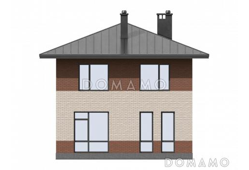 Проект двухэтажного дома с кладовой, кухней-столовой, лоджией / Фасад 3