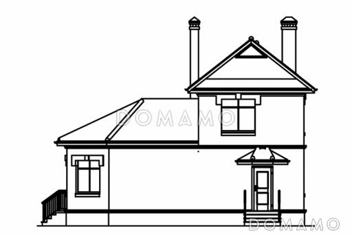 Проект небольшого дома с печным отоплением / Фасад 4