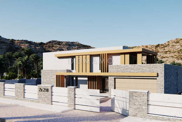 Проект двухэтажного дома с гаражом, большой прихожей, светлой гостиной, кабинетом Проект двухэтажного дома с гаражом, большой прихожей, светлой гостиной, кабинетом