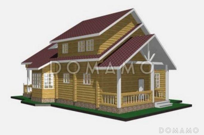 Проект дома из клееного бруса с мансардными окнами / 2
