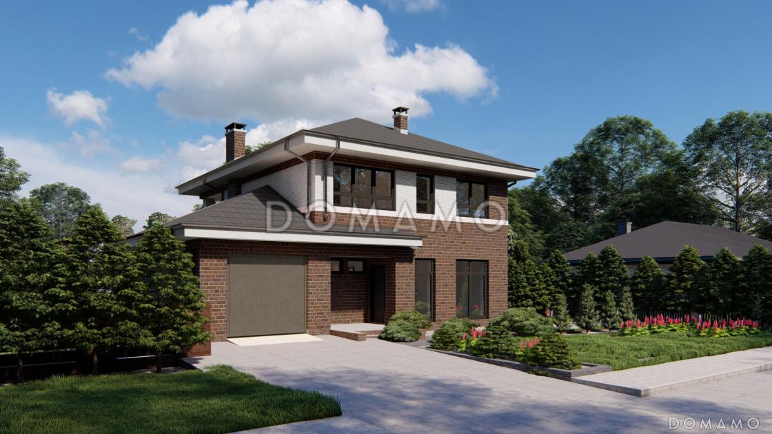 Проект двухэтажного дома с гаражом, кухней с выходом на террасу, кабинетом / 6