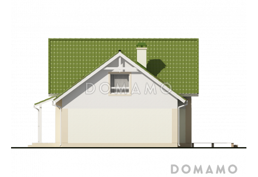 Проект классического одноэтажного мансардного дома из кирпича с четырьмя спальнями и гаражом / Фасад 4