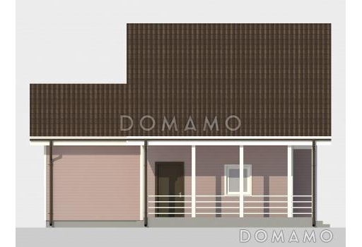 Дом с объединенной кухней-гостиной и большой террасой / Фасад 4