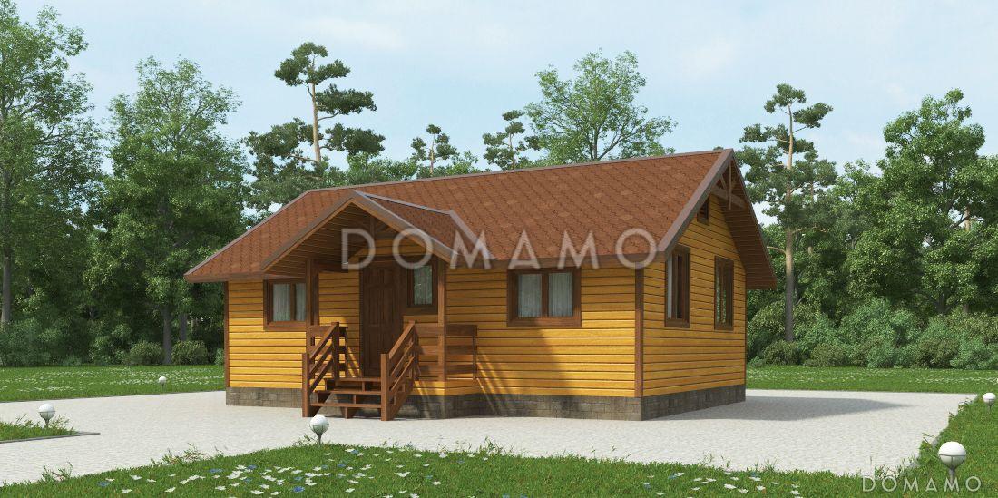 Проект одноэтажного компактного дома из бруса / 1