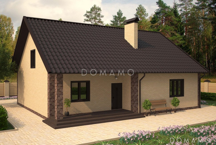 Проект дома с кладовой в кухне, двумя террасами, просторной гостиной Проект дома с кладовой в кухне, двумя террасами, просторной гостиной