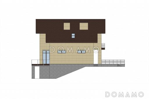 Проект кирпичного дома для нескольких поколений семьи / Фасад 2