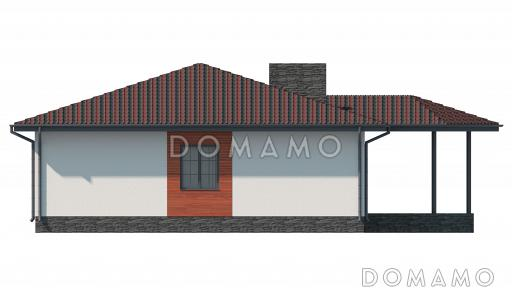 Проект одноэтажного дома с верандой, кухней-столовой, санузлом в тамбуре / Фасад 1