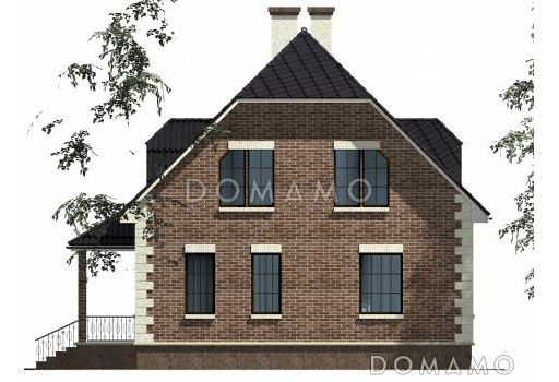 Проект увеличенного коттеджа в европейском стиле. / Фасад 2