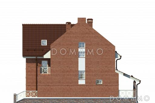 Частный дом с эркером, крытой террасой, балконом, большой кладовой на мансарде / Фасад 3