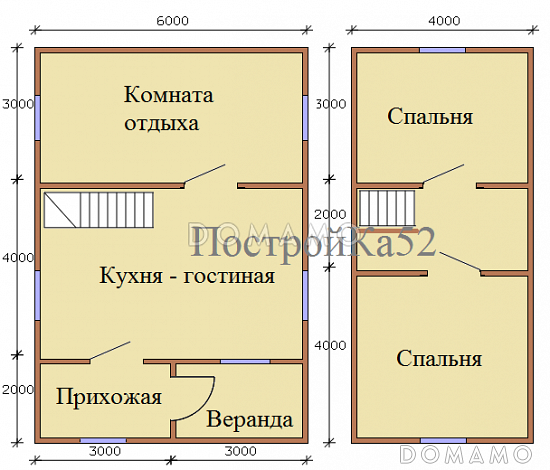 Каркасный дом на сваях / План 1 этажа Каркасный дом на сваях / План 1 этажа