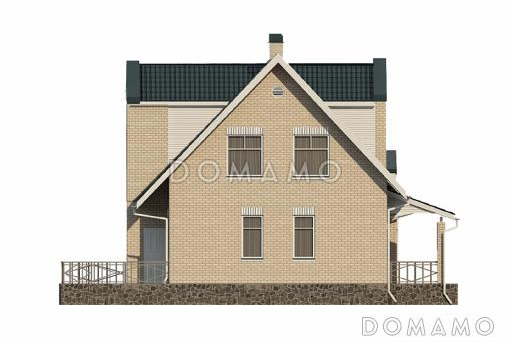 Проект дома из пеноблоков с бассейном, спортзалом и небольшой сауной / Фасад 4