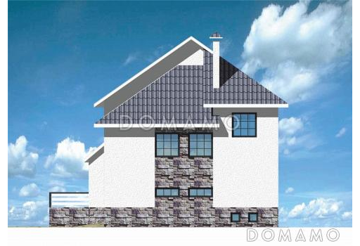 Проект дома из кирпича с небольшой кухней / Фасад 1