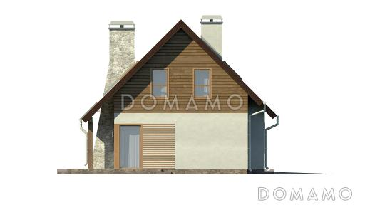 Проект традиционного мансардного дома из кирпича с дополнительной спальней на первом этаже и гаражом / Фасад 4