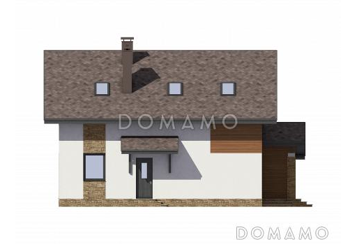 Проект дома из газобетона с современной отделкой фасадов / Фасад 2