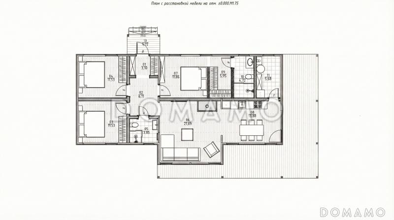 Нида 140 / План 1 этажа