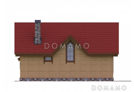 Проект бани с жилой мансардой, террасой и барбекю. / Фасад 3