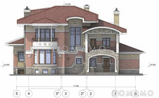 Проект коттеджа с гаражом / Фасад 2