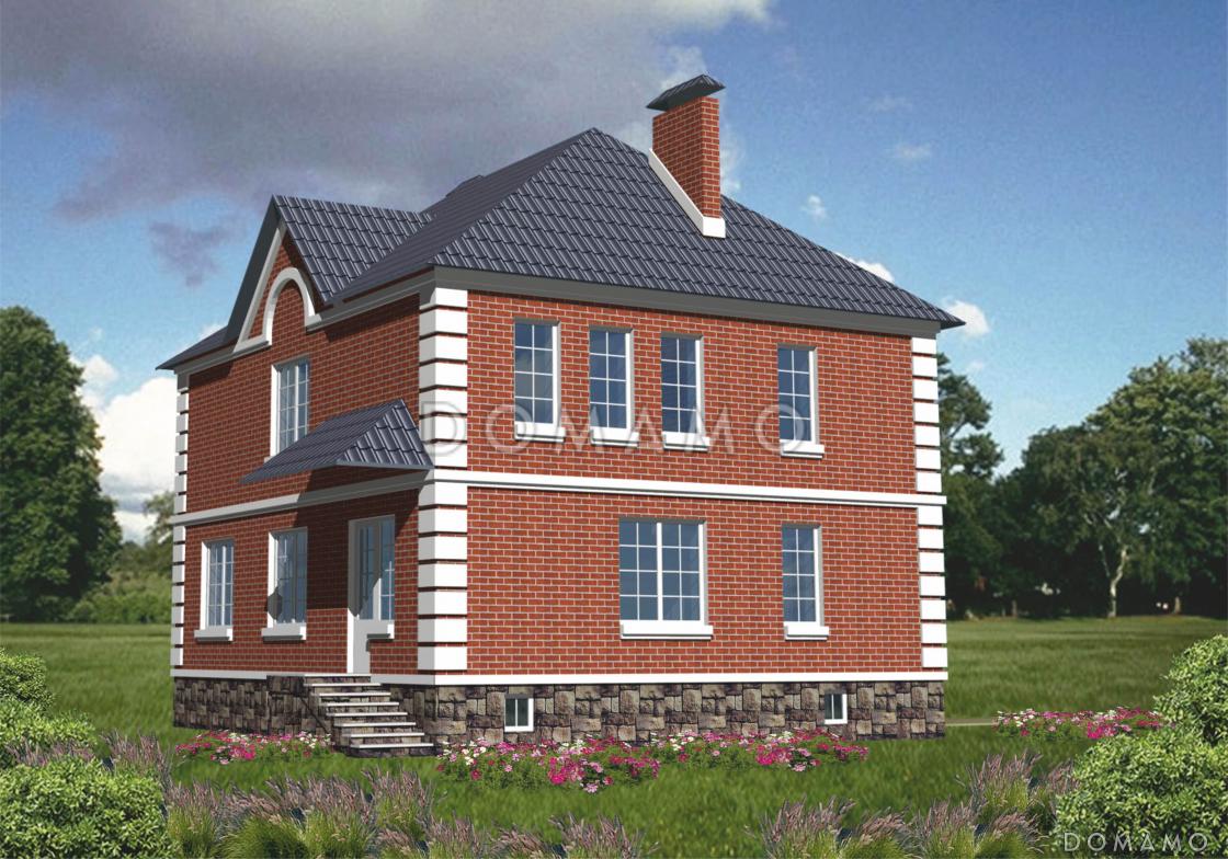 Проект двухэтажного дома с цокольным этажом и мансардой / 2