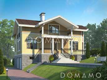 Проект особняка из пеноблоков с цокольным этажом Проект особняка из пеноблоков с цокольным этажом