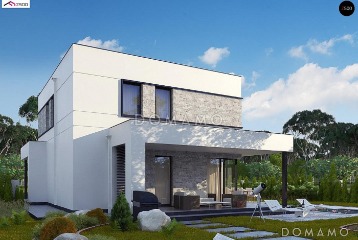 Проект дома со светлой гостиной, кладовой в кухне, спальней на первом этаже, мастер-спальней  на втором этаже Проект дома со светлой гостиной, кладовой в кухне, спальней на первом этаже, мастер-спальней  на втором этаже