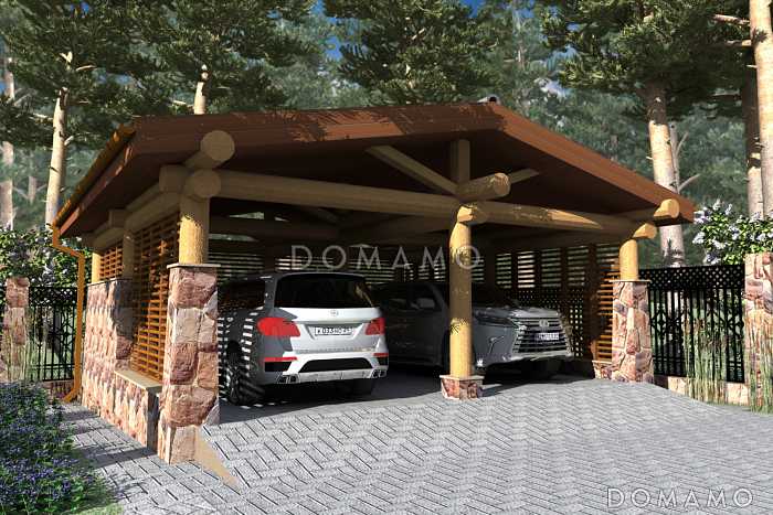 Проект простого навеса для двух авто Проект простого навеса для двух авто