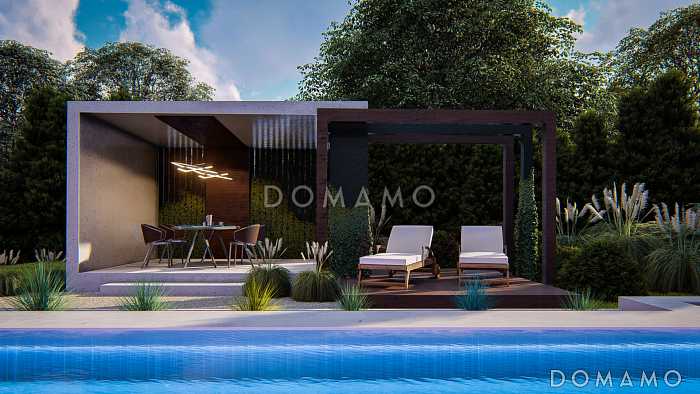 Проект беседки с закрытой и открытой зоной для большого участка