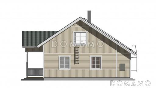 Проект каркасного дома с небольшими комнатами на мансардном этаже / Фасад 4
