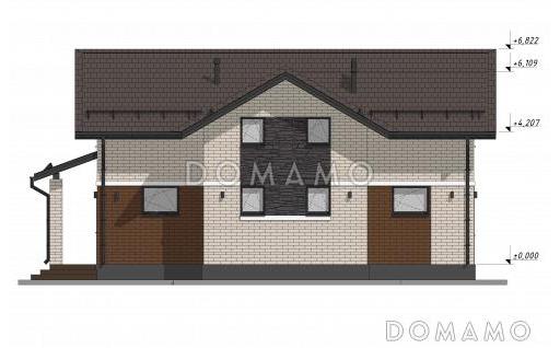Проект двухэтажного дома со вторым светом в гостиной S-136-2 / Фасад 3