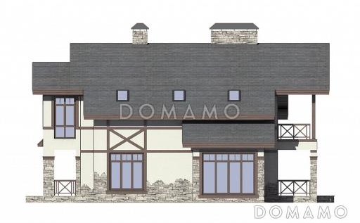 Проект дома из СИП панелей с сауной и тремя спальными комнатами / Фасад 3