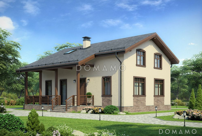 Проект газобетонного дома с открытой дневной зоной первого этажа Проект газобетонного дома с открытой дневной зоной первого этажа