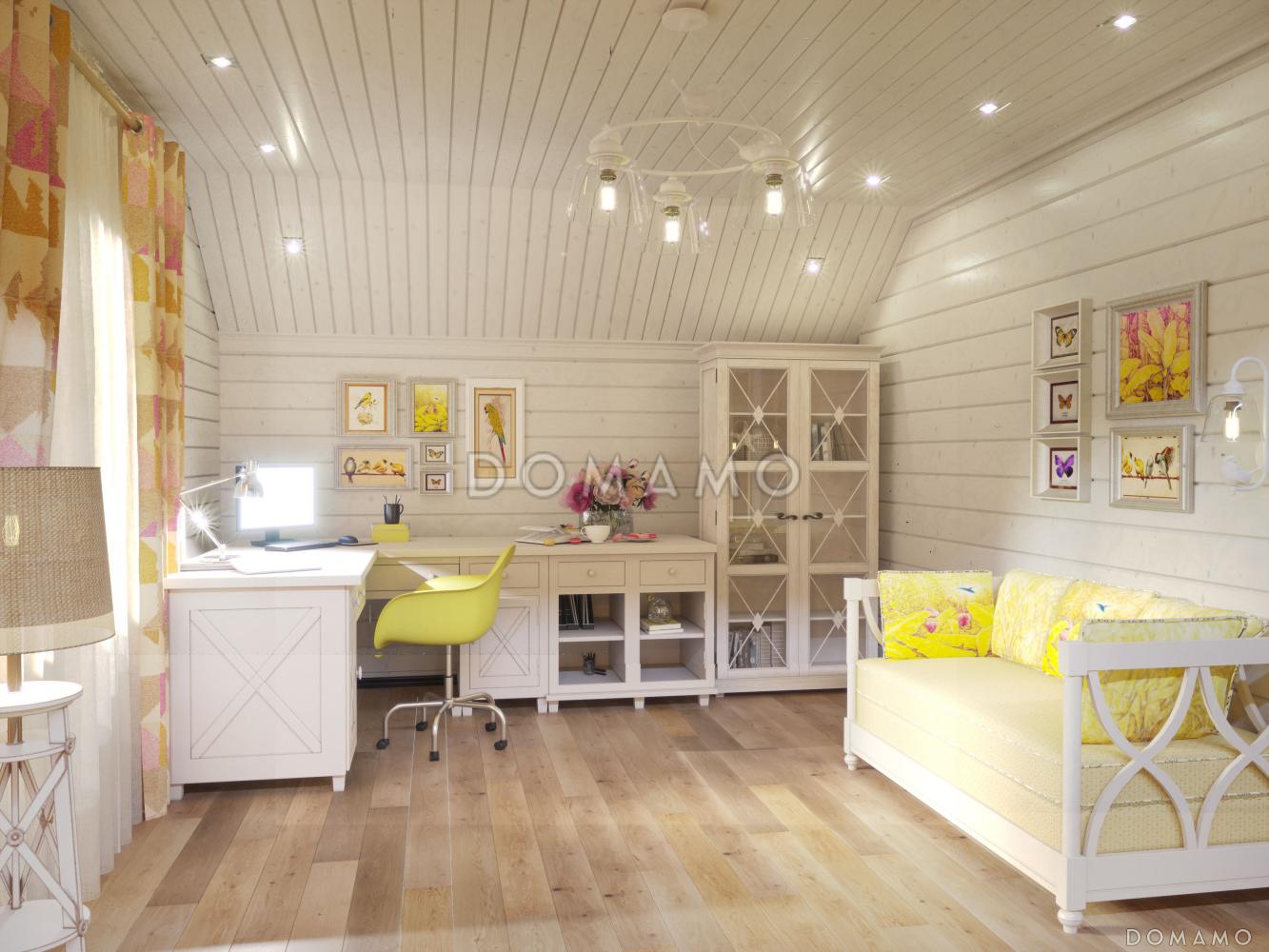 Проект двухэтажного дома из бруса с масштабной крытой террасой / 9