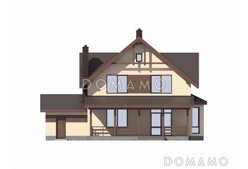 Проект дома из газобетона с спальней на первом этаже / Фасад 3