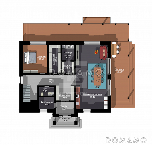 КейСтрой-320 / План 1 этажа