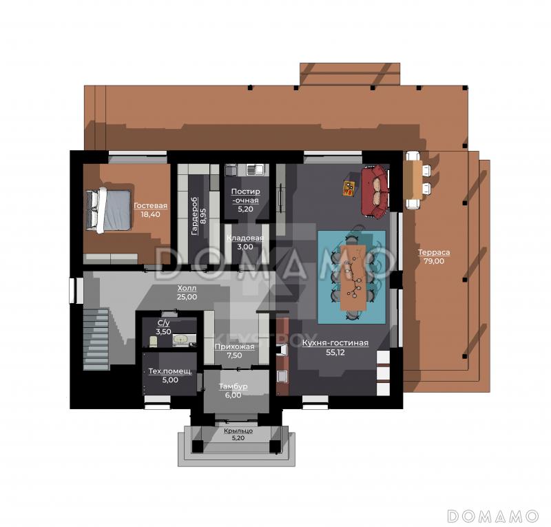 КейСтрой-320 / План 1 этажа