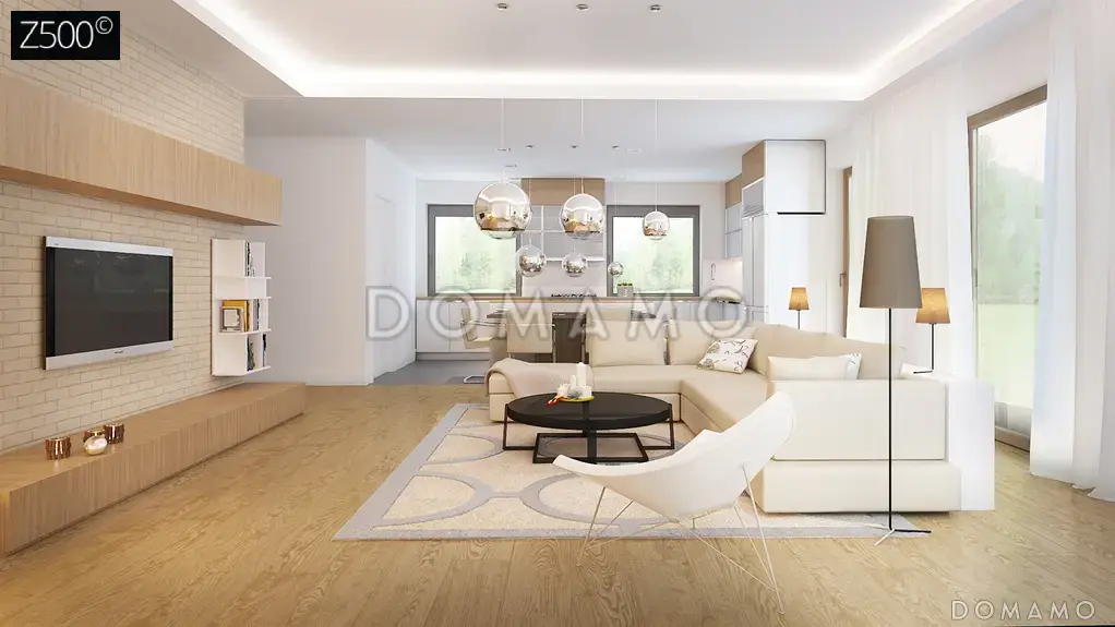 Проект одноэтажного дома из газобетона с гаражом на 2 автомобиля и подвалом / 12