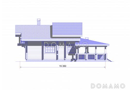 Проект коттеджа с большой верандой / Фасад 4