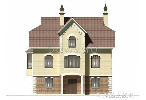 Проект коттеджа с парадным входом. / Фасад 1