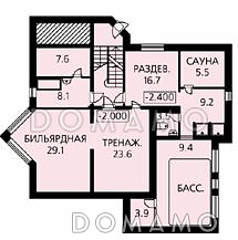 Проект красивого дома с эркером / План цокольного этажа Проект красивого дома с эркером / План цокольного этажа