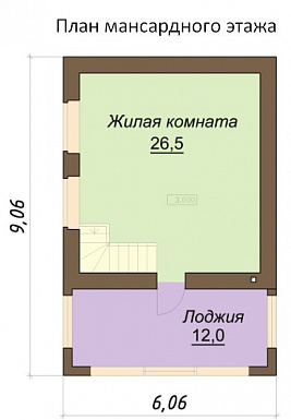 Проект компактного двухэтажного дома / План 2 этажа Проект компактного двухэтажного дома / План 2 этажа