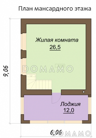 Проект компактного двухэтажного дома / План 2 этажа Проект компактного двухэтажного дома / План 2 этажа