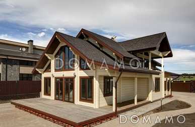 Проект дома из клееного бруса с обширным остеклением и вторым светом Проект дома из клееного бруса с обширным остеклением и вторым светом