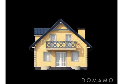 Проект одноэтажного дома из кирпича с мансардой и просторной гостиной / Фасад 2