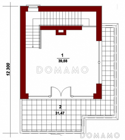 Проект беседки из кирпича с санузлом / План 2 этажа