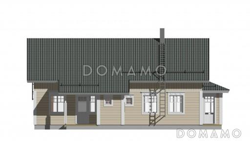 Проект дома с деревянной отделкой фасадов / Фасад 4 Проект дома с деревянной отделкой фасадов / Фасад 4